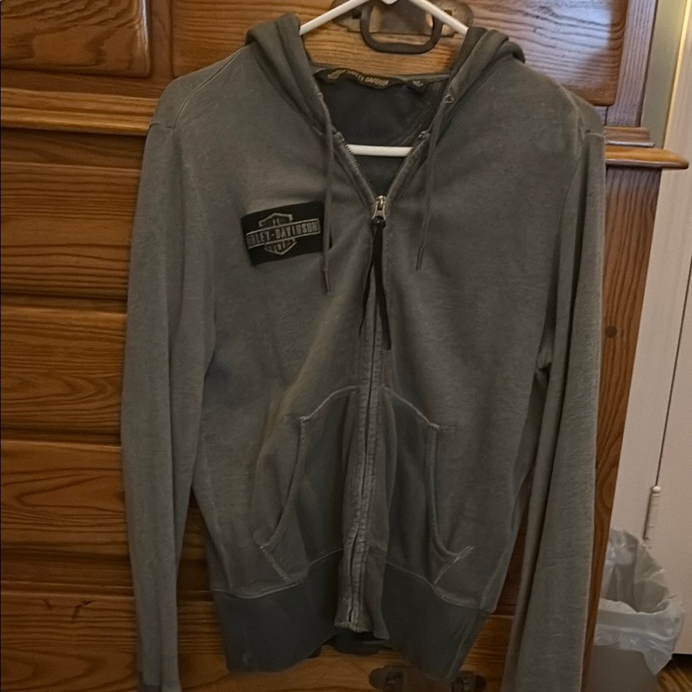 Harley-Davidson stylish Gray Zip Up Hoody Sweatshirt